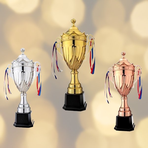 MC22 Trophy Cup Set (Gold, Silver & Bronze – 3 Pieces)
